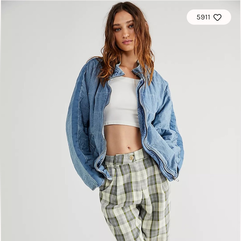 Free People Women's Blue Denim Jacket